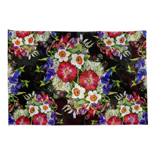 Bloementuin Bloemen Narcissus Bladgroen Rood Kussensloop (Achterkant-Rechts)