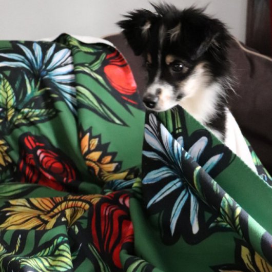 Bloementuin Bloemisten Roos Zonnebloem en Tulpen Sherpa Deken