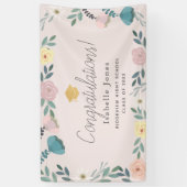 Bloementuin Blush Roze Afstuderen Spandoek (Verticaal)