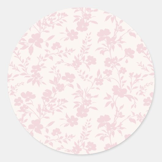 Bloementuin Blush Roze - Neutraal Ronde Sticker (Voorkant)