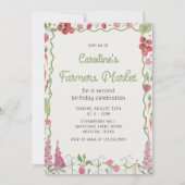 Bloementuin Boeren Markt Verjaardag Uitnodiging (Voorkant)