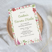 Bloementuin Boeren Markt Verjaardag Uitnodiging