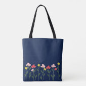 Bloementuin boodschappentas, Wilde Bloem Boodschap Tote Bag (Achterkant)