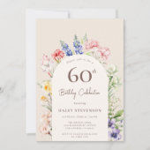 Bloementuin Boog grillig beige 60e verjaardag Kaart (Voorkant)