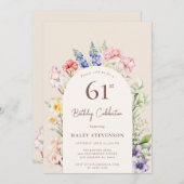 Bloementuin Boog grillig beige 61e verjaardag Kaart (Voorkant / Achterkant)