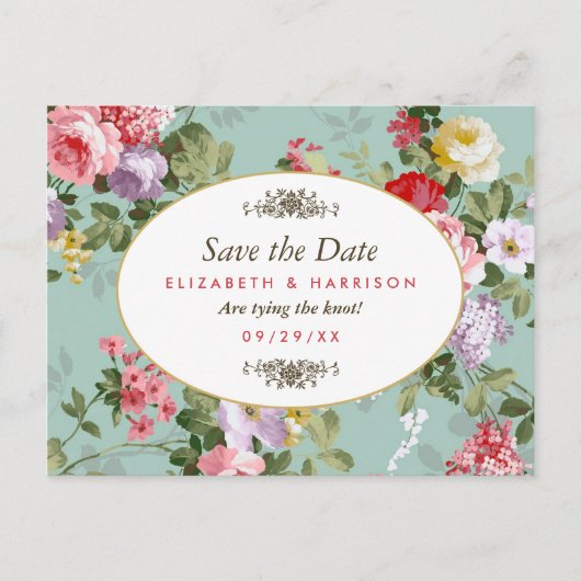  Bloementuin Botanical Save The Date Aankondigingskaart (Voorkant)