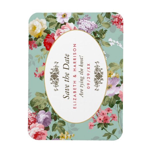  Bloementuin Botanical Save The Date Magneet (Verticaal)