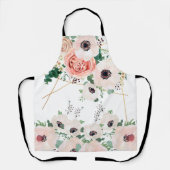 Bloementuin Botanische bloemen Waterverf groen Schort (Voorkant)