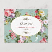 bloementuin botanische bruiloft dank u briefkaart (Voorkant)