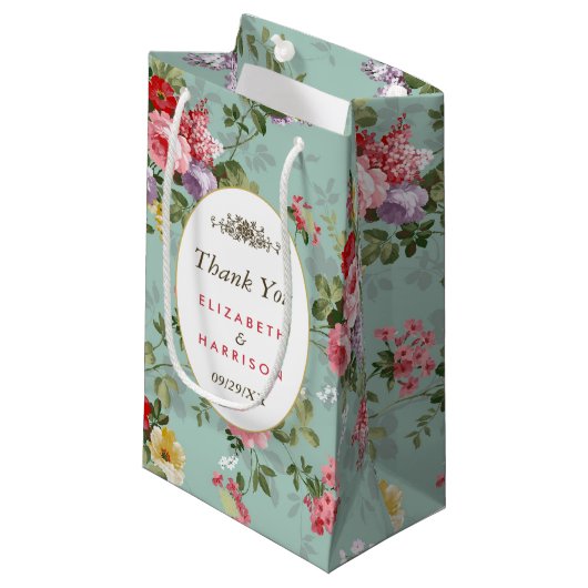  Bloementuin Botanische bruiloft gunst Klein Cadeauzakje (Voorkant Gekanteld)