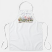 Bloementuin botanische naam cadeau schort (Voorkant)
