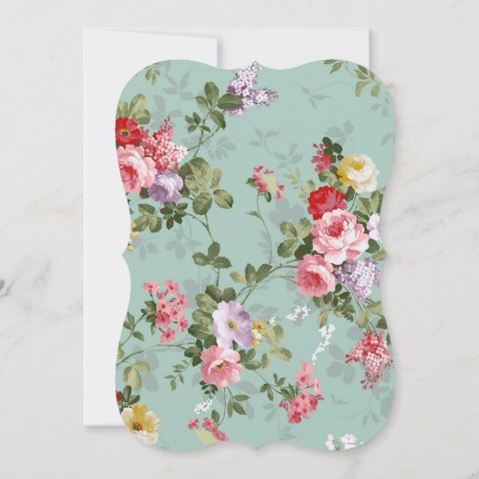 bloementuin botanische repetitie diner kaart (Achterkant)