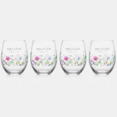 Bloementuin boven tafel bloemstuk bruiloft wijnglas zonder voet (Achterkant)