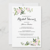 Bloementuin bruids douche uitnodiging - wit (Voorkant)