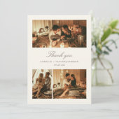 bloementuin bruiloft 3 foto collage bedankkaart (Staand voorkant)