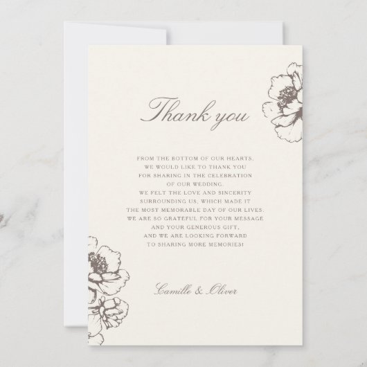  bloementuin bruiloft 3 foto collage bedankkaart (Achterkant)