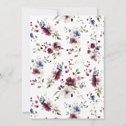 Bloementuin bruiloft Elegant Kaart (Achterkant)