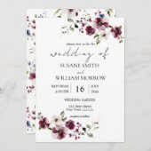 Bloementuin bruiloft Elegant Kaart (Voorkant / Achterkant)