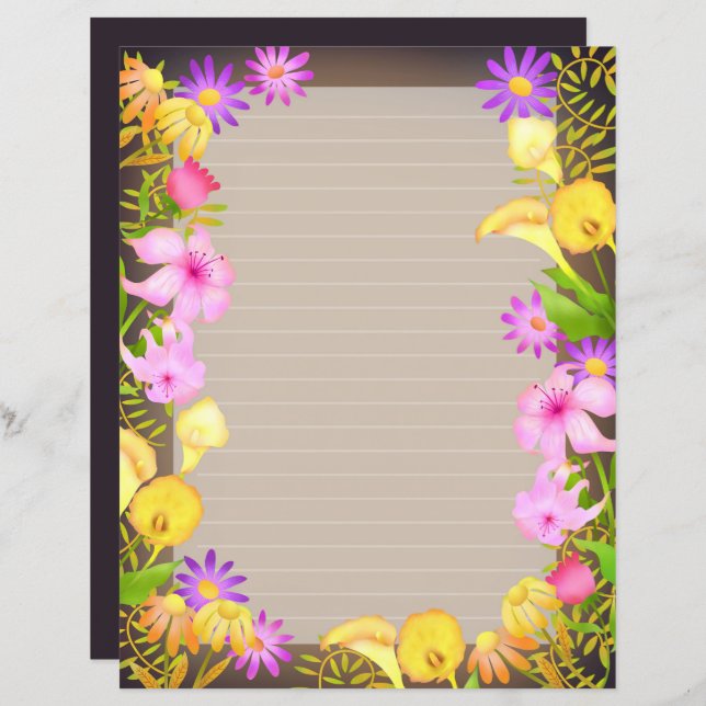 Bloementuin bruin (Voorkant / Achterkant)