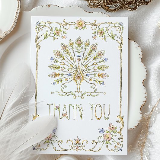 Bloementuin Dank u kaart bruiloft