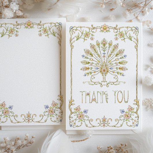 Bloementuin Dank u kaart bruiloft