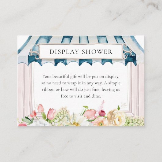 Bloementuin display douche informatiekaartje (Voorkant)