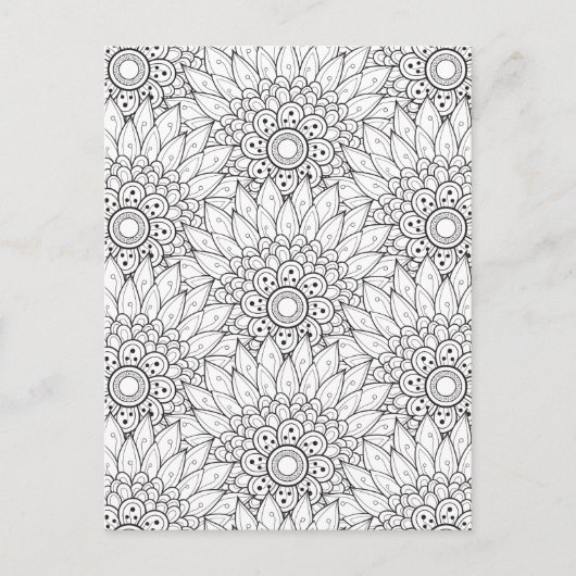 Bloementuin Doodle Briefkaart (Voorkant)