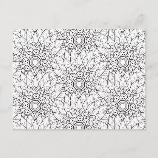 Bloementuin Doodle Briefkaart (Voorkant)