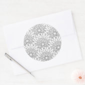 Bloementuin Doodle Ronde Sticker (Envelop)