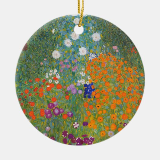 Bloementuin (door Gustav Klimt) Keramisch Ornament (Voorkant)