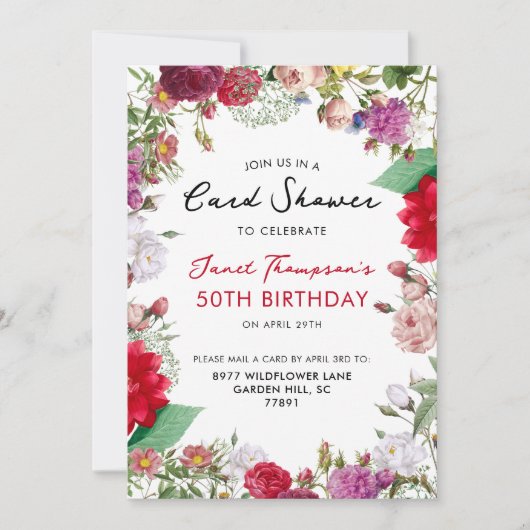 Bloementuin Douche per mail Verjaardag Kaart (Voorkant)