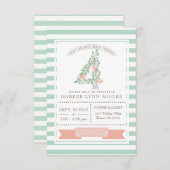 bloementuin | Eerste uitnodiging voor verjaardagsf (Voorkant / Achterkant)