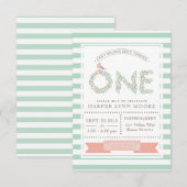 bloementuin | Eerste uitnodiging voor verjaardagsf (Voorkant / Achterkant)