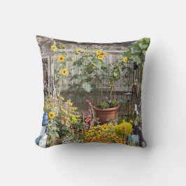 Bloementuin en smalle boot kussen