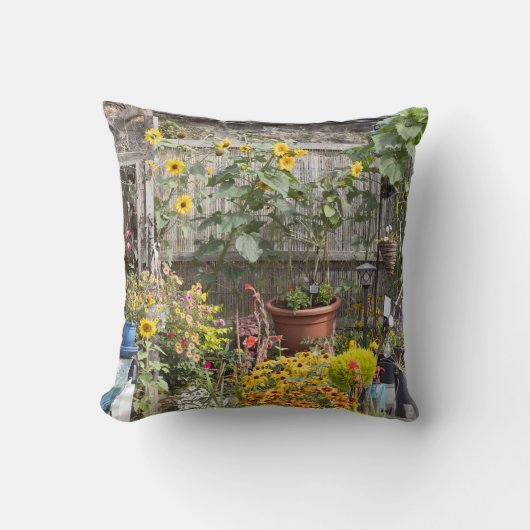 Bloementuin en smalle boot kussen (Voorkant)