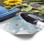 Bloementuin en smalle boot perfect poster (Hoek)