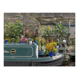 Bloementuin en smalle boot perfect poster