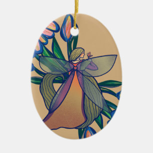 Bloementuin fee tuinman kunst keramisch ornament