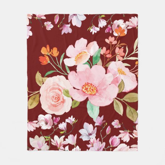 Bloementuin  fleece deken (Voorkant)