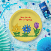 Bloementuin Geel papier Borden Papieren Bordje (Feest)