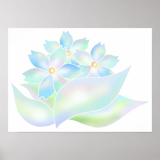 Bloementuin gehuld in licht. poster (Voorkant)