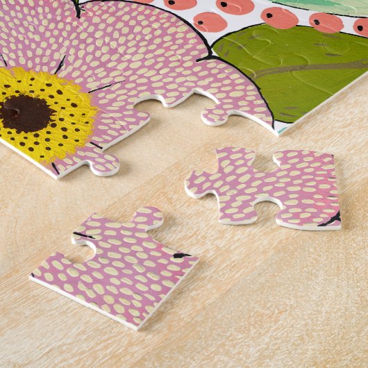 Bloementuin Gouache Schilderij 252 stuk Legpuzzel (Zijkant)