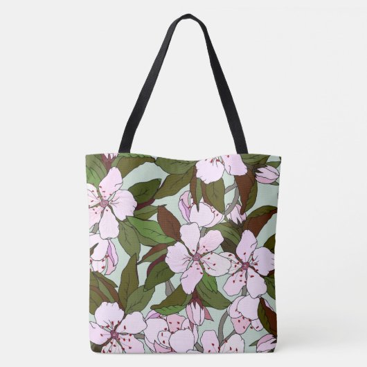  bloementuin Groen Groot winkelen Tote Bag (Achterkant)