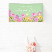 Bloementuin Groen Welkom Thuis Spandoek (Insitu)