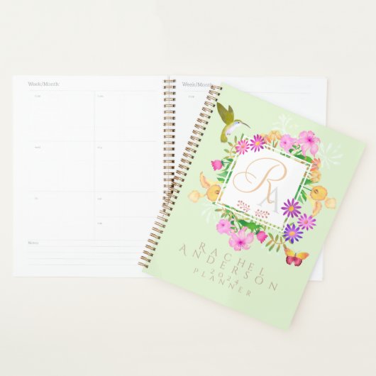 Bloementuin Groene Monogram Planner (Display)