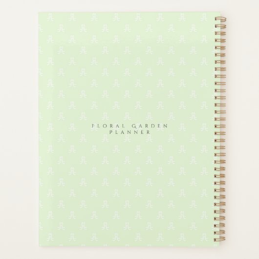 Bloementuin Groene Monogram Planner (Achterkant)