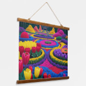 bloementuin hangend wandkleed (Gebogen)