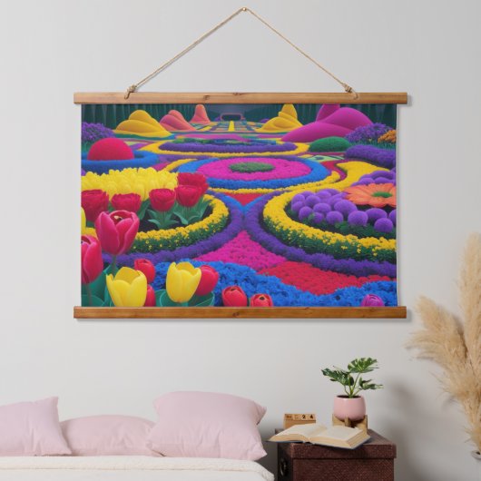 bloementuin hangend wandkleed (Slaapkamer)