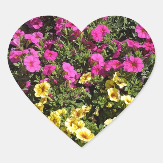 bloementuin hart sticker (Voorkant)