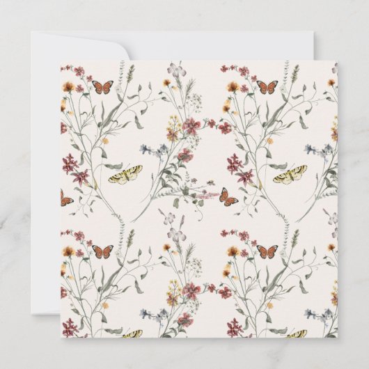 Bloementuin Heilig Doopsel Waterverf Wildbloem Kaart (Achterkant)